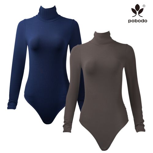 Round Neck Long Sleeved Brushed Warm Jumpsuit